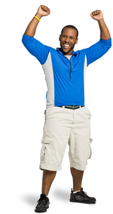 Person cheering
