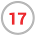 A red icon of the number 17 within a grey circle.